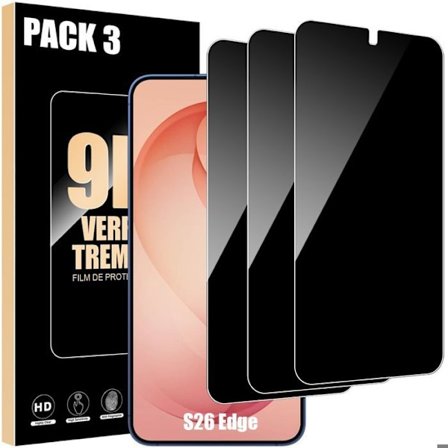 Hærdet Glas Anti-Spion - BOOLING - til Samsung Galaxy S26 Edge - 3 Stk Ridsesikker Beskyttelsesglas