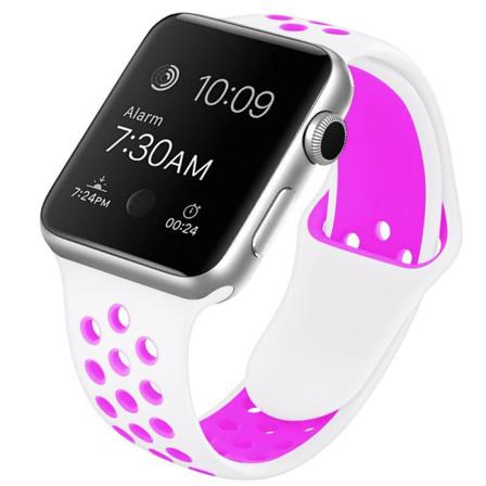 Apple Watch Kompatibelt Sport Armband Silikon Vit/lila 38/40/41 White S