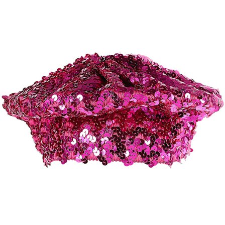 Dammode Beretter med Glittrande Pailletter Beaniehatt Kostymtillbehör för Dansföreställning (rosé)Rosy