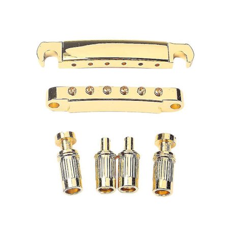 1 Sæt Forgyldt Guitarbro Låsende Tune-o-matic Bro Og Halestykke Sæt