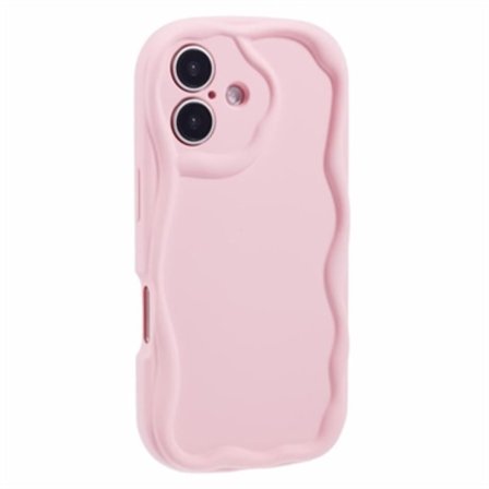 iPhone 16 Candy Color Wavy TPU-Skal - Rosa
