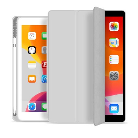 Fodral för Silvergrå TPU mjuk pennhållare silikon mjuk remhållare iPad mini 4/5