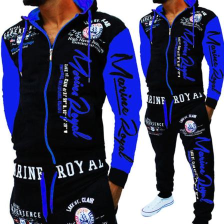 Jaylvis Herrspårvärm Joggingdräkt Sportdräkt Streetwear A.2254 Blå S