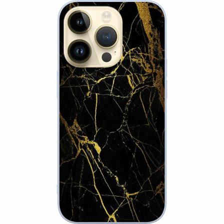 Apple Iphone 14 Pro Premium Skal Marble Black&gold