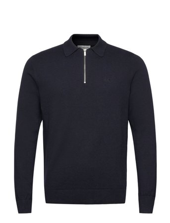 Lindbergh | 100% Recycle Knit Half Zip Polo Col | L
