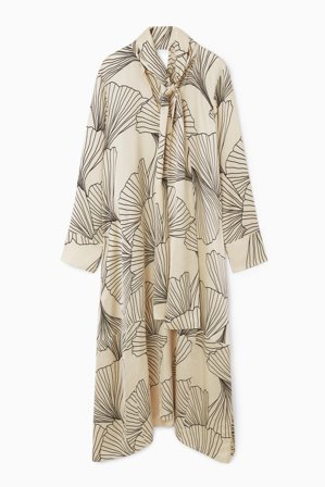 COS Women's Scarf Detail Maxi Dress in Beige