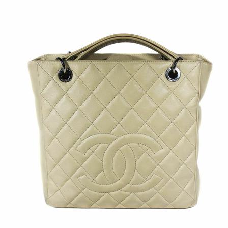 Chanel Vintage, Pre-owned PST Caviar Silver Beige, Dames, Maat:ONE Size,leer