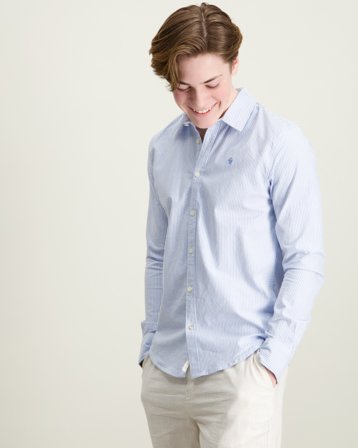 Scotch & Soda CORE Yarndyed striped oxford shirt Blå Skjorter Dreng - Kids Brand Store