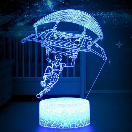 3D-lamppu Poke Crystal RGB vaihdettava tunnelmalamppu 7 väriä