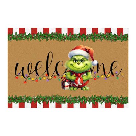 Julepynt Grønn Monster Vaskbar Dørmatte Innendørs & Utendørs - Ikke-Glatt Heavy Duty - 40*60cm/50*80cm/60*90cm C 40*60cm