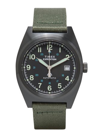 Timex | Expedition Field Post Automatic 39Mm Black Case Dk Green Dial Black Leather | 39 MM