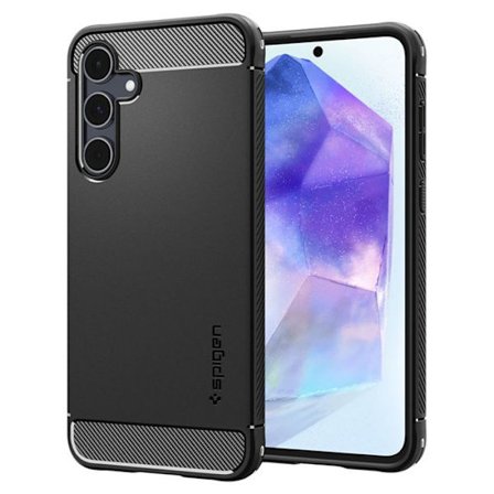 Spigen Rugged Armor cover til Samsung Galaxy A55 5G (mat sort)