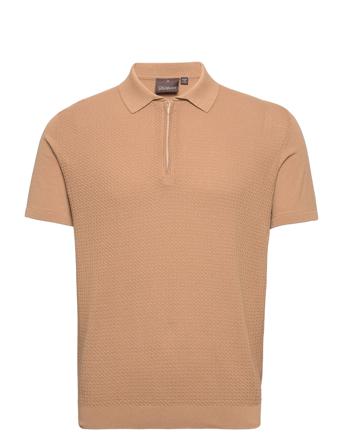 Ola Poloshirt S-S Polos Short-sleeved Beige Oscar Jacobson
