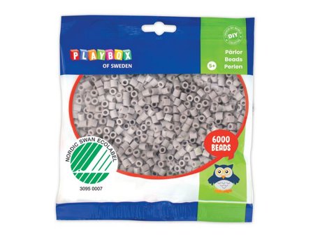 PLAYBOX Rörpärlor grå 6000/fp - Lyreco - Skola och förskola - Hobbymaterial - Nabbipärlor - Rörpärlor