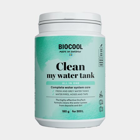 Tankreinigung BioCool Clean My Water Tank, 180 Gramm Pulver + Dosierlöffel, reicht für 300 Liter Tankvolumen - Boot
