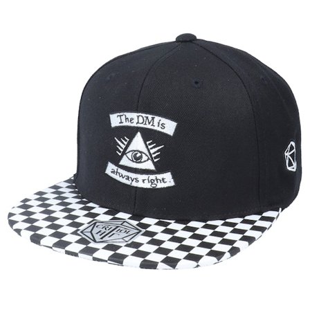 Critiql Hit - Preto snapback Boné - Dm Is Always Right Black Checkered Brim Snapback @ Hatstore