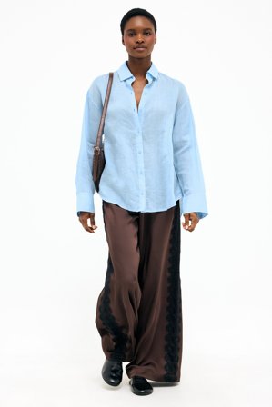 NA-KD Hose mit Spitzendetail - Hosen mit hoher Taille - Braun - EU 36