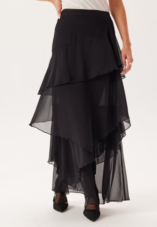 VILA - Vipalma Hw Maxi Layer Skirt - Black - Kläder - - Bubbleroom