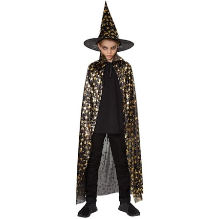 Hatt och cape till Halloween för barn