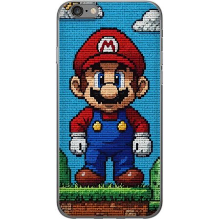 Kompatibelt Mobilskal till Apple Apple iPhone 6s Super Mario affisch Nintendo retro spelkaraktär 8bit pixelkonst klassiskt spel hjälte mural design