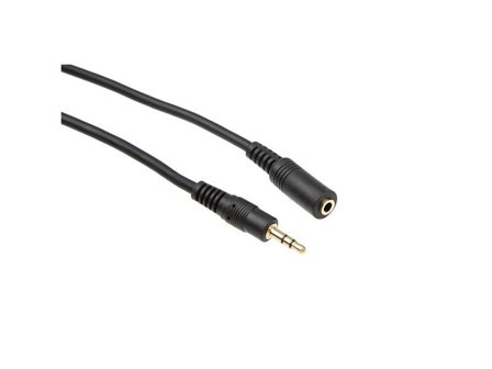 No Name Minijack kabel 2m (sort) Minijack hann til minijack hunn, 3.5mm