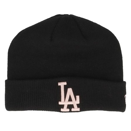 Kinder New Era - MLB Schwarz cuff Mütze - Kinder Los Angeles Dodgers Kinder League Essential Black/Pink Cuff @ Hatstore