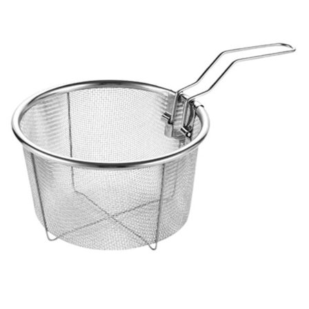 Stek korg med fint nät, icke-klibbigt botten, hopfällbart handtag, anti-brännskada, värmebeständig, rostfri, livsmedelsklassad sil korg, köksredskap 