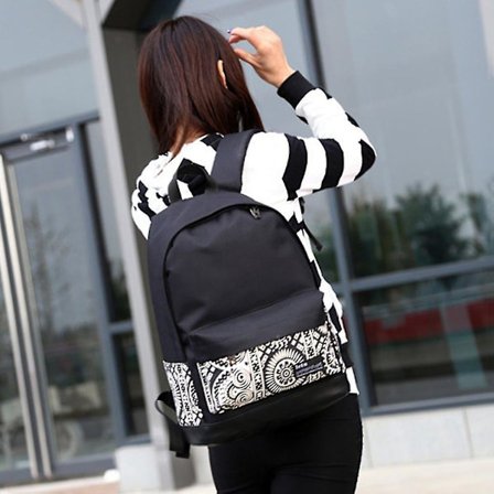 Naisten ja miesten vintage-geometrinen kukallinen matkareppu