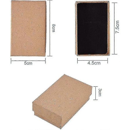 24 stk. Små Kraft Brune Papæsker Smykkeskrin Med Låg Til Halskæde Ring Gave - Lilyme