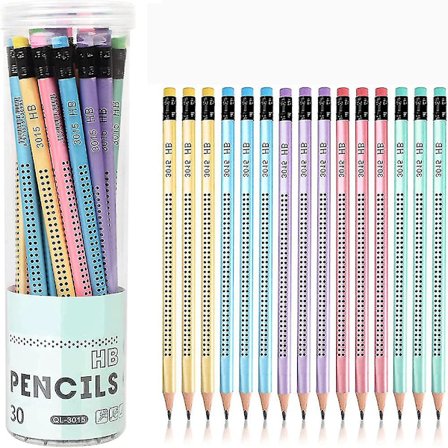 30 Hb Lyijykynää, Grafiittipiirustuskyniä Pyyhekumilla, Lasten Kyniä, Kouluun/Toimistoon/Kirjoittamiseen/Luonnosteluun/Piirtämiseen