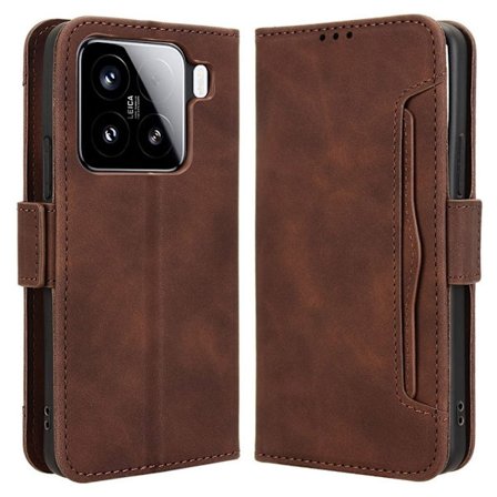 Xiaomi 15 Pro Cover with Wallet - Brown