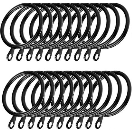 60 st Gardinringar, Gardinringar och stänger, 38 mm innerdiameter (Svart)