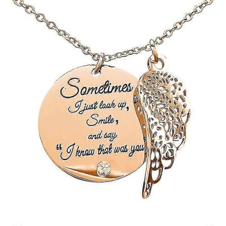 Europeisk Amerikansk Mode Personlighet Ängelvingar Rund Diamant Bokstav Halsband