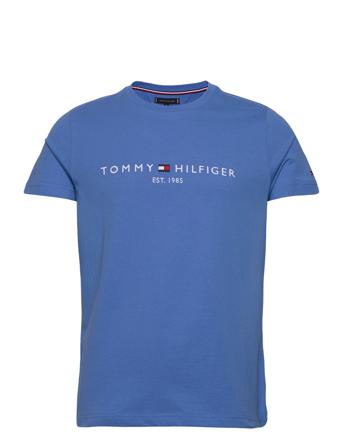 Tommy Logo Tee T-shirts Short-sleeved Blå Tommy Hilfiger*Betinget Tilbud