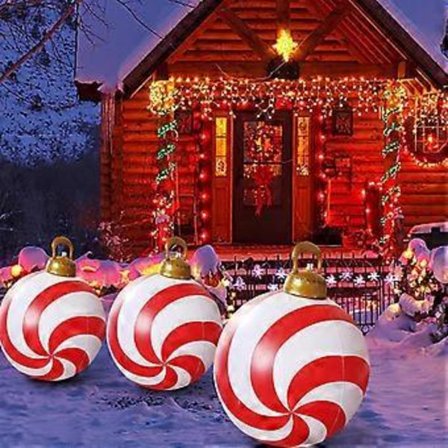 Juledekoration 60cm Udendørs Juleoppustelig Dekoreret Pvc Oppustelig Jul Juletræsdekorationer WUD6244