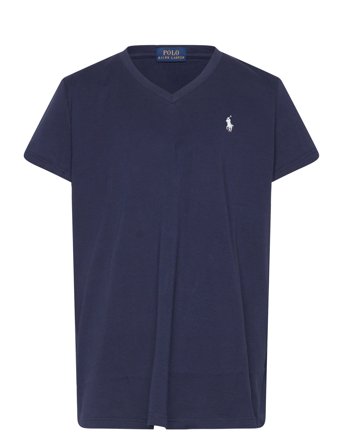 Ralph Lauren Kids Cotton Jersey V-Neck Tee - Navy - 142-153