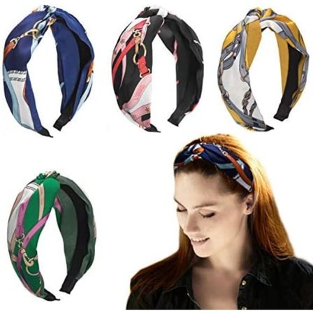 4 Damhuvudband Dam Knot Huvudband Retro Bred Band Tyg