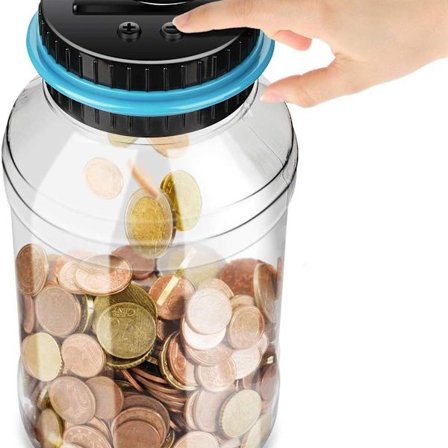 Sparebøsse tæller sparegris med LCD-display, automatisk mønttælling glas KLB