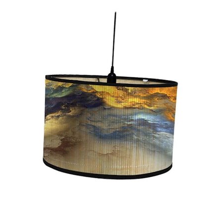 Trumtryck Lampskärm, Tryckt Trumlampskärm, 30 cm Topp x 30 cm Botten x 20 cm Hög Trumformad Lampskärm, Bambulampskärm Endast för Matsal