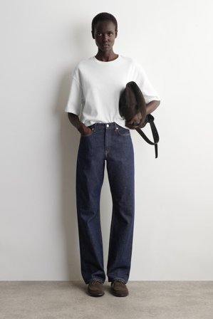 COS Women's T-Shirt Oversize In Cotone Dal Taglio Boxy in Bianco