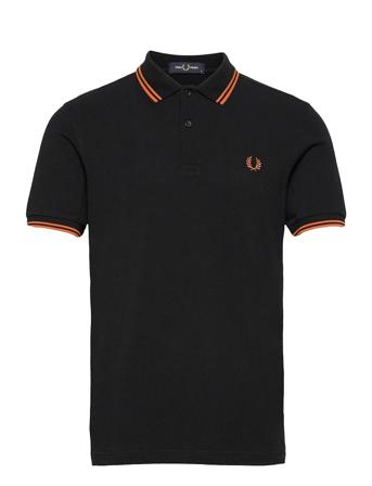 Twin Tipped Fp Shirt Polos Short-sleeved Svart Fred Perry
