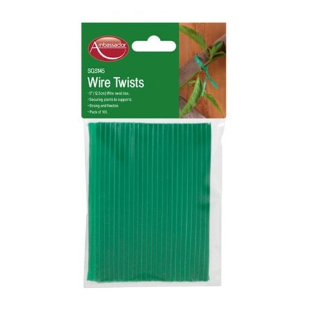 Ambassador Garden Wire Twists (100-pack) One Size Green