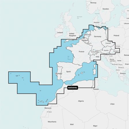 Electronic nautical chart Navionics Nav+ EU646L - Central & Western Europe