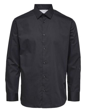 Slhslimethan Shirt Ls Classic Noos Skjorte Business Svart Selected Homme*Betinget Tilbud