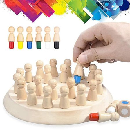 Träminnes schackbräde spel, minne matchande hjärngymnastik spel för barn barns intellektuella utveckling