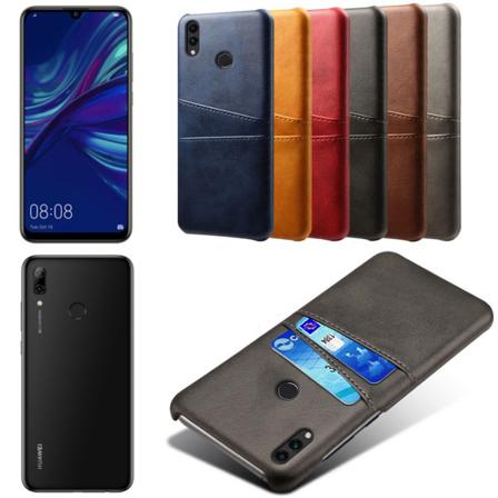 Huawei P Smart 2019 Skal Fodral Skydd Skinn Läder Kort Visa - Svart P Smart 2019
