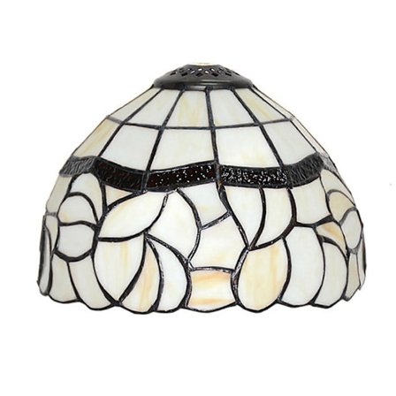 8-tommers Tiffany-stil lampeskjerm erstatning, Pastoral Floral farget glass lampe kun skjerm for bordlamper pendellamper vegglamper, lite hull