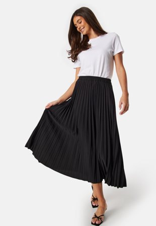 SELECTED FEMME - Slfalexis MW Midi Skirt - Black - Kläder - - Bubbleroom