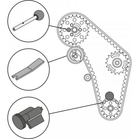 Geko VÄXELLOCKSVERKTYG FÖR KAM REM 3 TANDAR (DIESEL) (40) G02536