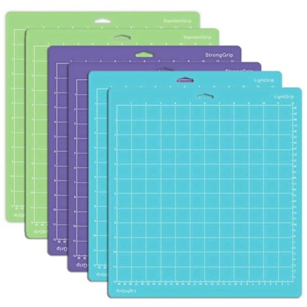 Skæremåtte til Cricut Maker/Maker 3/Explore 3/Air 2/Air, sæt med 6 (12 x 12 tommer, standardgreb/let greb/stærkt greb)
